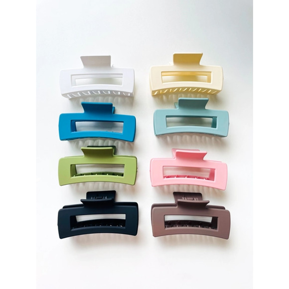 Large Rectangle Claw Clip Hair Accessory Brown - Picture 2 of 3